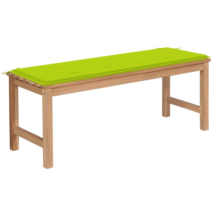 Bancă de grădină, pernă verde aprins, 120 cm, lemn masiv tec WALTI