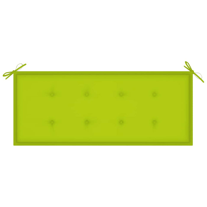 Bancă de grădină, pernă verde aprins, 120 cm, lemn masiv tec WALTI