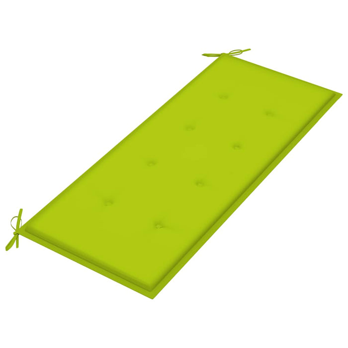 Bancă de grădină, pernă verde aprins, 120 cm, lemn masiv tec WALTI