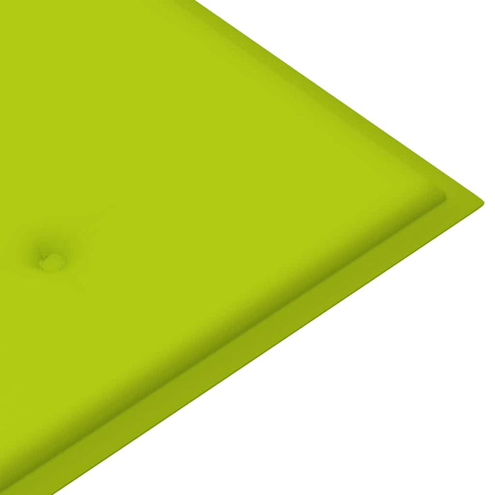 Bancă de grădină, pernă verde aprins, 120 cm, lemn masiv tec WALTI