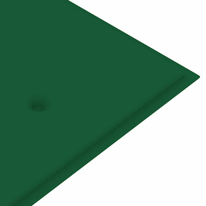 Bancă de grădină, cu pernă verde, 150 cm, lemn masiv de tec WALTI
