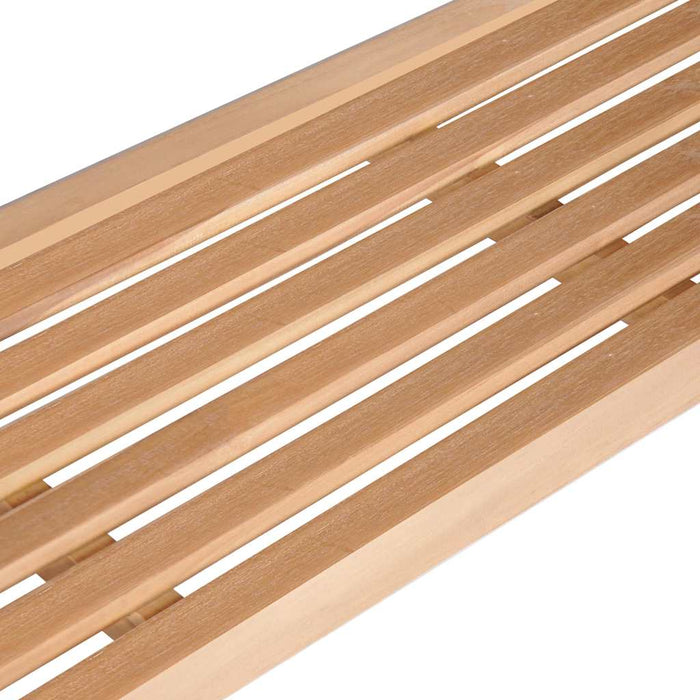 Bancă grădină cu pernă gri taupe, 150 cm, lemn masiv tec WALTI