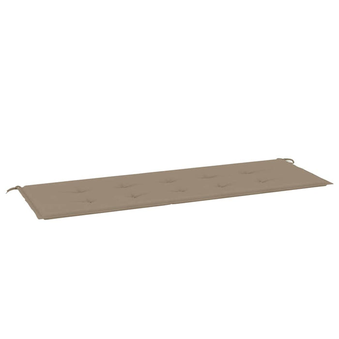 Bancă grădină cu pernă gri taupe, 150 cm, lemn masiv tec WALTI