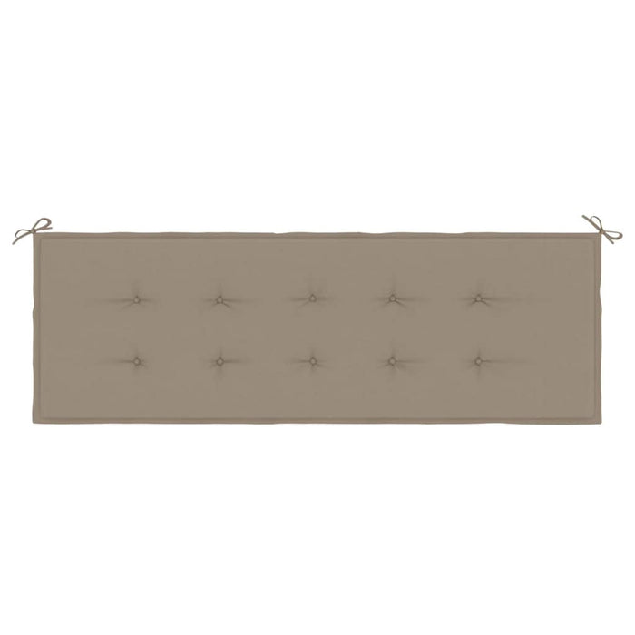Bancă grădină cu pernă gri taupe, 150 cm, lemn masiv tec WALTI