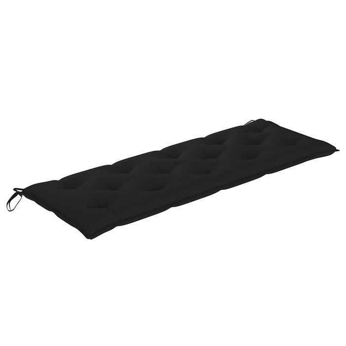 Bancă de grădină, cu pernă neagră, 150 cm, lemn masiv de tec WALTI