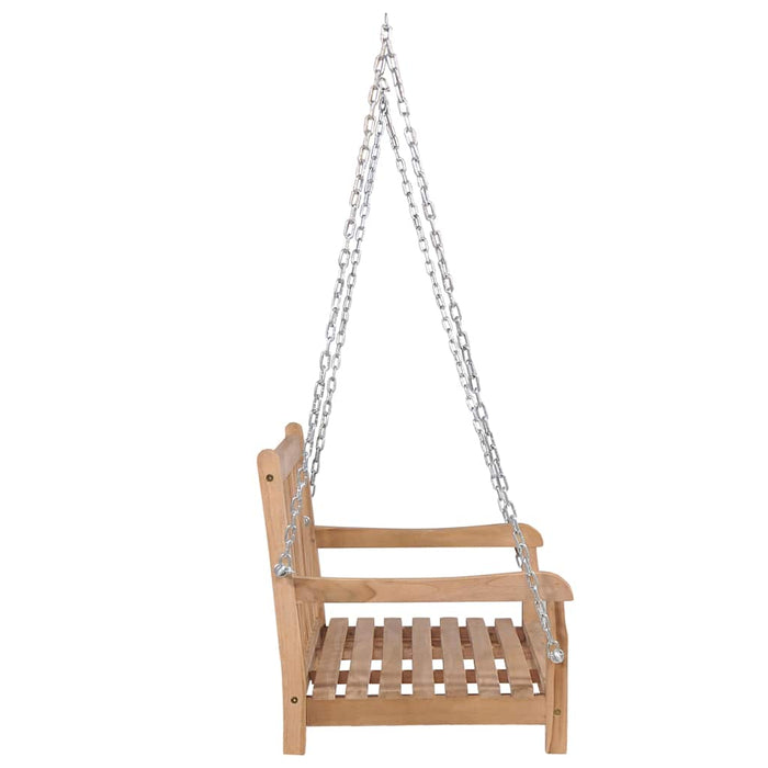 Balansoar cu pernă albastru deschis, 120 cm lemn masiv tec WALTI