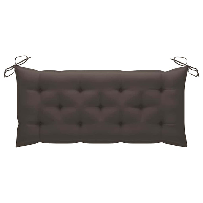 Bancă balansoar cu pernă gri taupe, 120 cm, lemn masiv tec WALTI