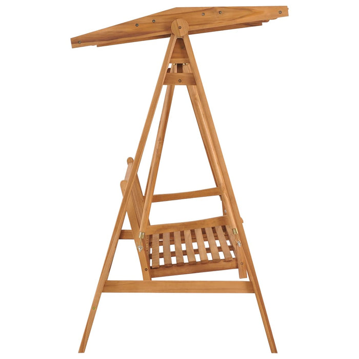 Bancă balansoar cu pernă gri taupe, 170 cm, lemn masiv tec - WALTI WALTI