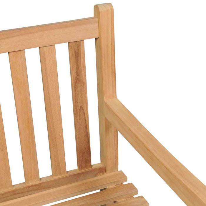 Bancă de grădină cu pernă roșie, 240 cm, lemn masiv tec WALTI