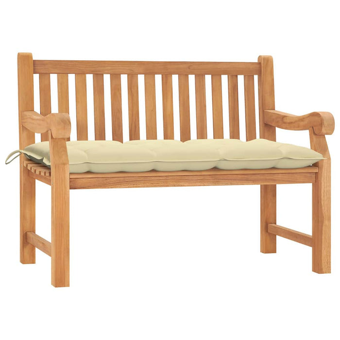 Bancă de grădină cu pernă, 120 cm, lemn masiv tec WALTI