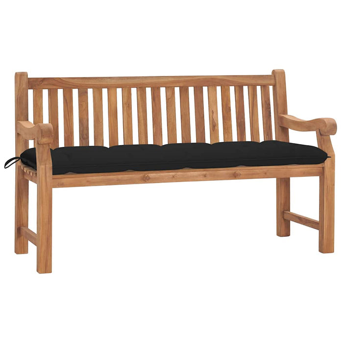 Bancă de grădină cu pernă, 150 cm, lemn masiv de tec WALTI