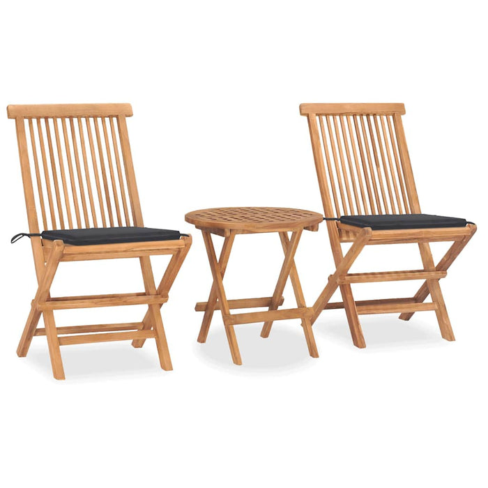 Set mobilier exterior pliabil cu perne, 3 piese, lemn masiv tec - WALTI WALTI