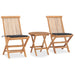 Set mobilier exterior pliabil cu perne, 3 piese, lemn masiv tec - WALTI WALTI