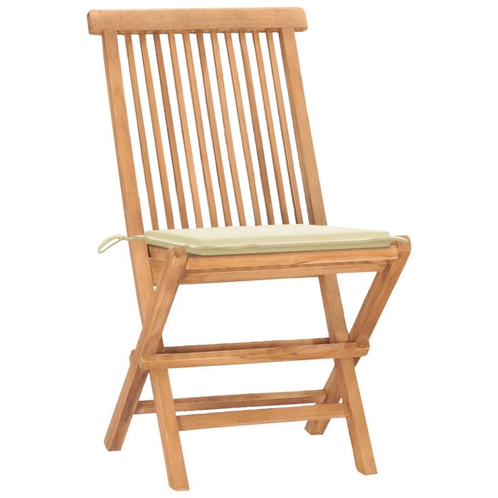 Set mobilier exterior pliabil cu perne 3 piese lemn masiv tec - WALTI WALTI