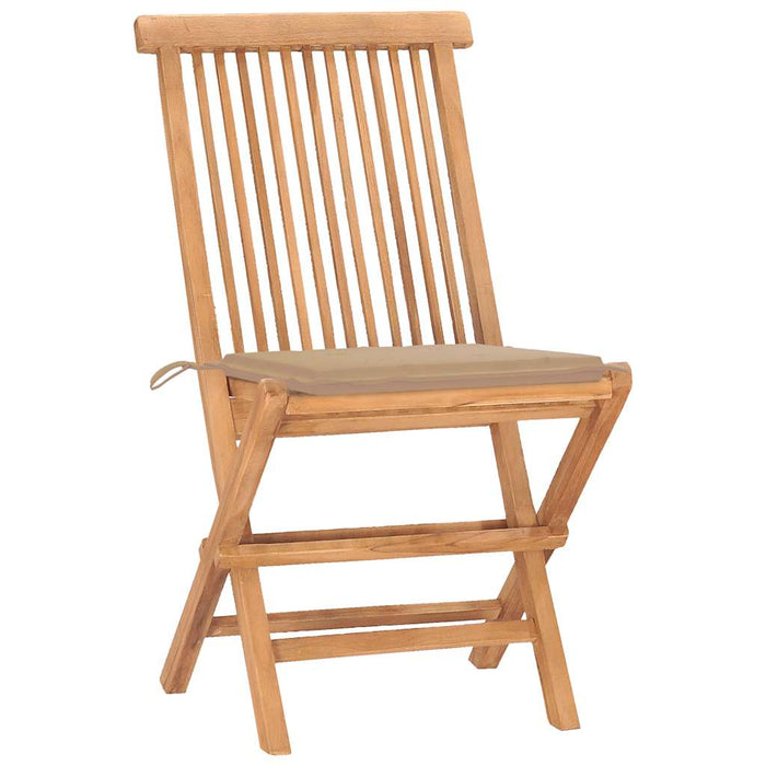 Set mobilier exterior pliabil cu perne, 3 piese, lemn masiv tec - WALTI WALTI