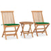 Set mobilier exterior pliabil cu perne, 3 piese, lemn masiv tec - WALTI WALTI