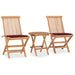 Set mobilier exterior pliabil cu perne, 3 piese, lemn masiv tec - WALTI WALTI