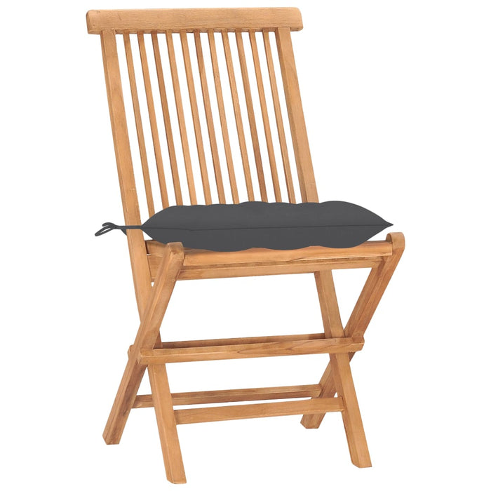 Set mobilier exterior pliabil cu perne, 3 piese, lemn masiv tec WALTI