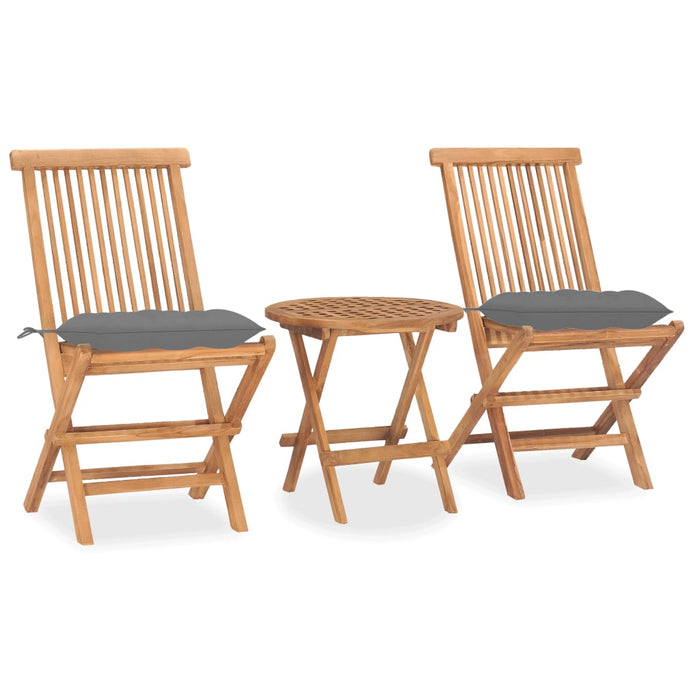 Set mobilier pliabil exterior cu perne 3 piese, lemn masiv tec - WALTI WALTI