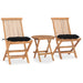 Set mobilier pliabil exterior cu perne, 3 piese, lemn masiv tec - WALTI WALTI