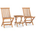 Set mobilier pliabil exterior cu perne, 3 piese, lemn masiv tec - WALTI WALTI