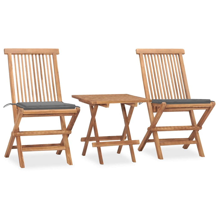 Set mobilier exterior pliabil cu perne, 3 piese, lemn masiv tec - WALTI WALTI