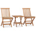 Set mobilier exterior pliabil cu perne, 3 piese, lemn masiv tec - WALTI WALTI