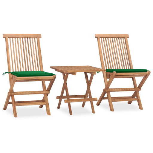 Set mobilier exterior pliabil cu perne, 3 piese, lemn masiv tec - WALTI WALTI