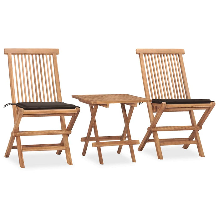 Set mobilier exterior pliabil cu perne, 3 piese, lemn masiv tec - WALTI WALTI