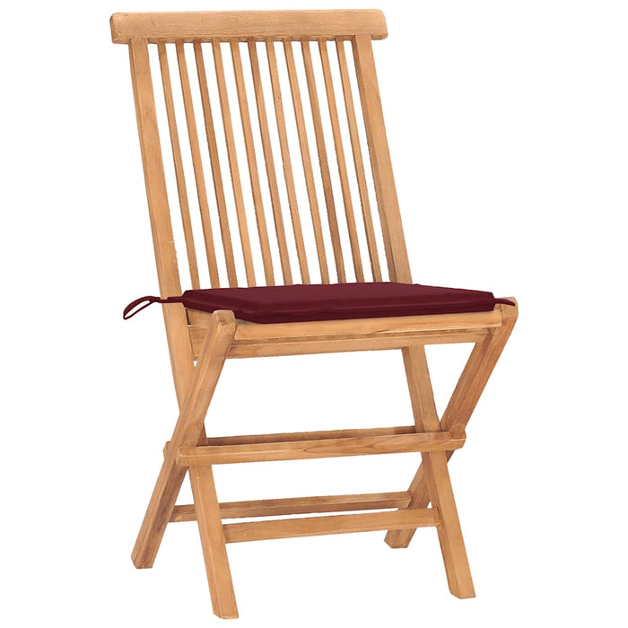 Set mobilier exterior pliabil cu perne, 3 piese, lemn masiv tec - WALTI WALTI