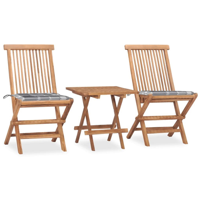 Set mobilier exterior pliabil cu perne, 3 piese, lemn masiv tec - WALTI WALTI