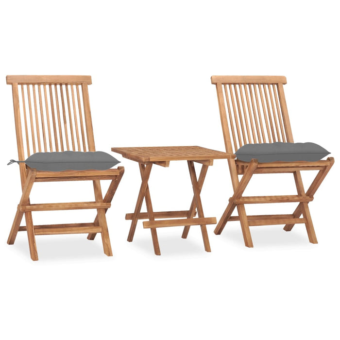 Set mobilier exterior pliabil cu perne, 3 piese, lemn masiv tec - WALTI WALTI