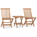 Set mobilier exterior pliabil cu perne, 3 piese, lemn masiv tec - WALTI WALTI