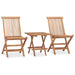 Set mobilier exterior pliabil cu perne, 3 piese, lemn masiv tec - WALTI WALTI
