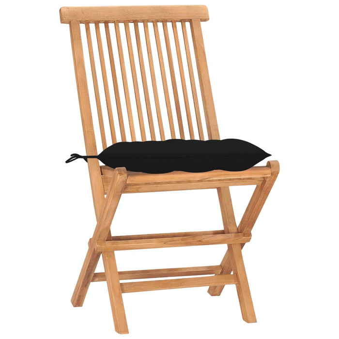Set mobilier exterior pliabil cu perne, 3 piese, lemn masiv tec - WALTI WALTI
