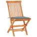 Set mobilier de bistro cu perne gri, 3 piese, lemn masiv de tec - WALTI WALTI