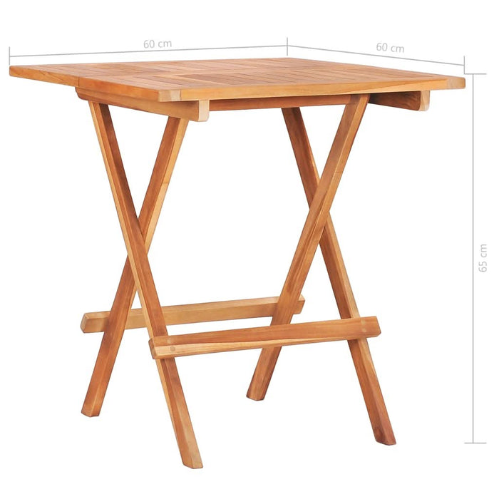 Set bistro cu perne gri carouri, 3 piese, lemn masiv de tec - WALTI WALTI