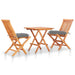 Set mobilier de bistro cu perne gri, 3 piese, lemn masiv de tec - WALTI WALTI