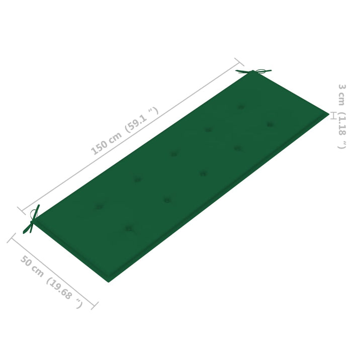 Bancă de grădină stivuibilă cu pernă, 159 cm, lemn masiv de tec - WALTI WALTI