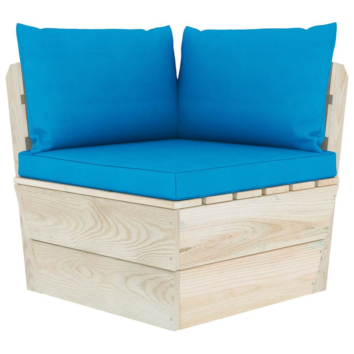 Set mobilier grădină paleți, 9 piese, cu perne, lemn de molid WALTI