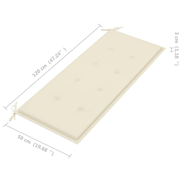 Bancă de grădină cu pernă, 120 cm, lemn masiv de acacia WALTI