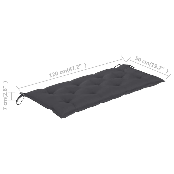 Bancă de grădină cu pernă, 120 cm, lemn masiv de acacia - WALTI WALTI