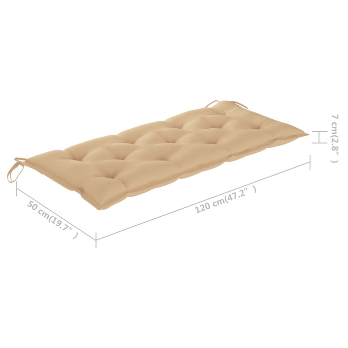 Bancă de grădină cu pernă, 120 cm, lemn masiv de acacia - WALTI WALTI