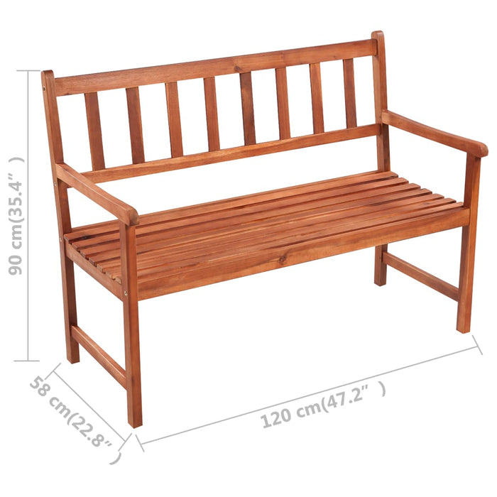 Bancă de grădină cu pernă, 120 cm, lemn masiv de acacia - WALTI WALTI