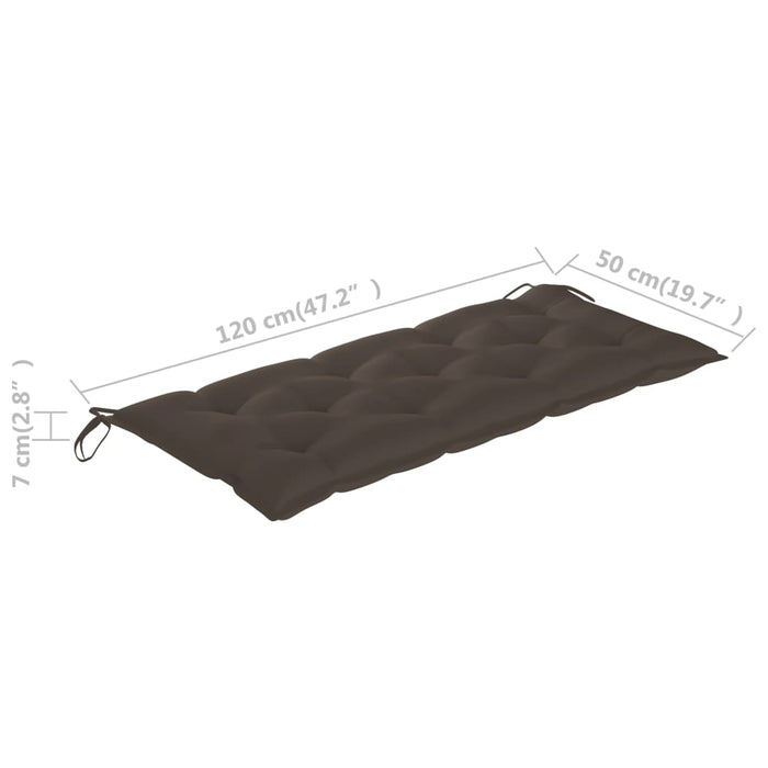 Bancă de grădină cu pernă, 120 cm, lemn masiv de acacia - WALTI WALTI