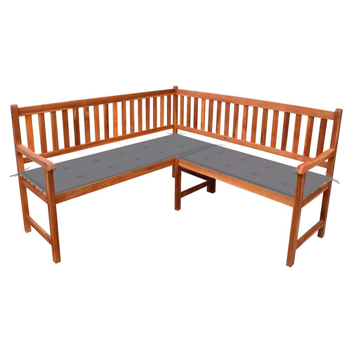 Bancă de colț grădină, cu perne,150 cm, lemn masiv de acacia WALTI