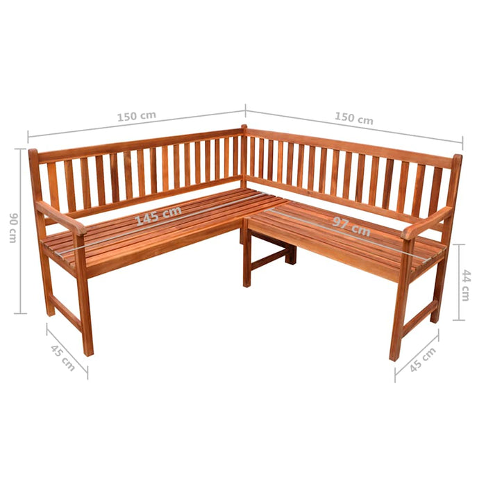 Bancă de colț grădină, cu perne,150 cm, lemn masiv de acacia WALTI