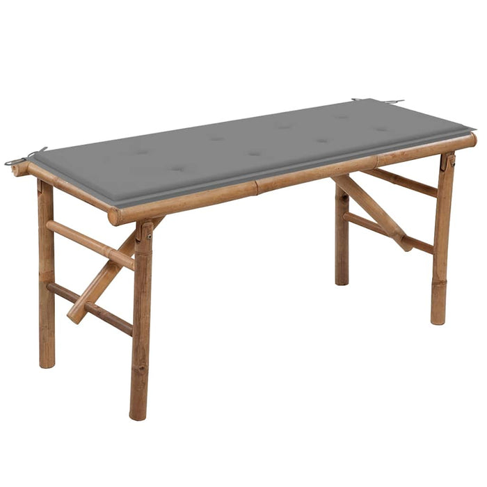 Bancă de grădină pliabilă cu pernă, 118 cm, bambus WALTI