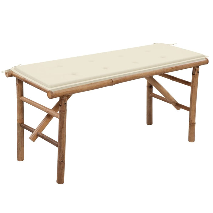 Bancă de grădină pliabilă cu pernă, 118 cm, bambus - WALTI WALTI