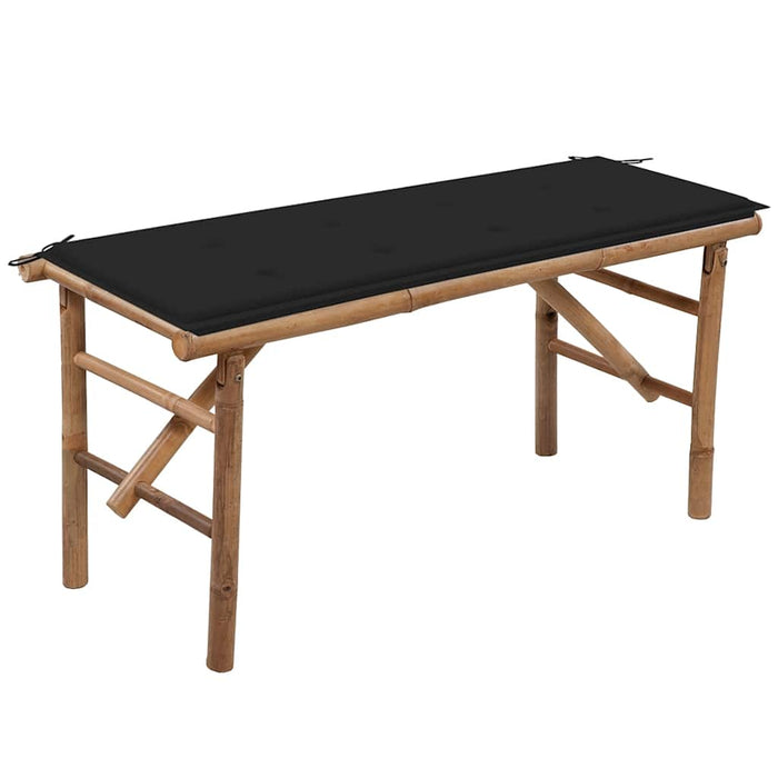 Bancă de grădină pliabilă cu pernă, 118 cm, bambus - WALTI WALTI